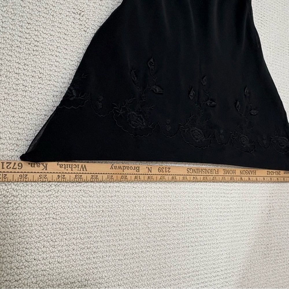 HALSTON Women’s Black Sheer Mini Slip Dress Dark Fairy Whimsigoth Romantic Small - Picture 15 of 15